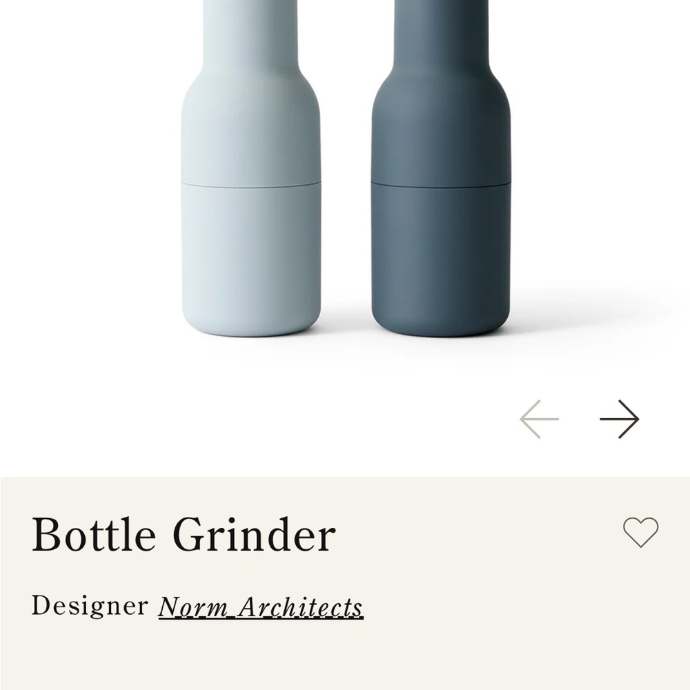 Audo Bottle Grinder Set - Soft Blue and Charcoal
